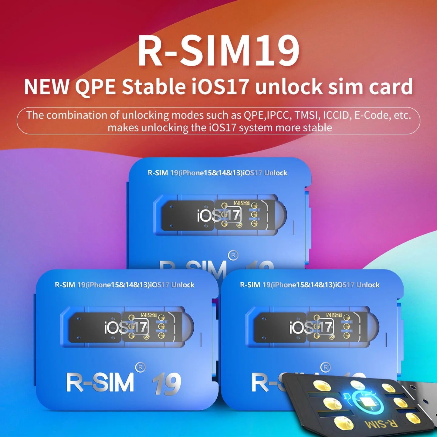 R-SIM19 NEW QPE Stable Unlock SIM Card for Iphone 15 plus 14 13 Pro Max 12 IOS17