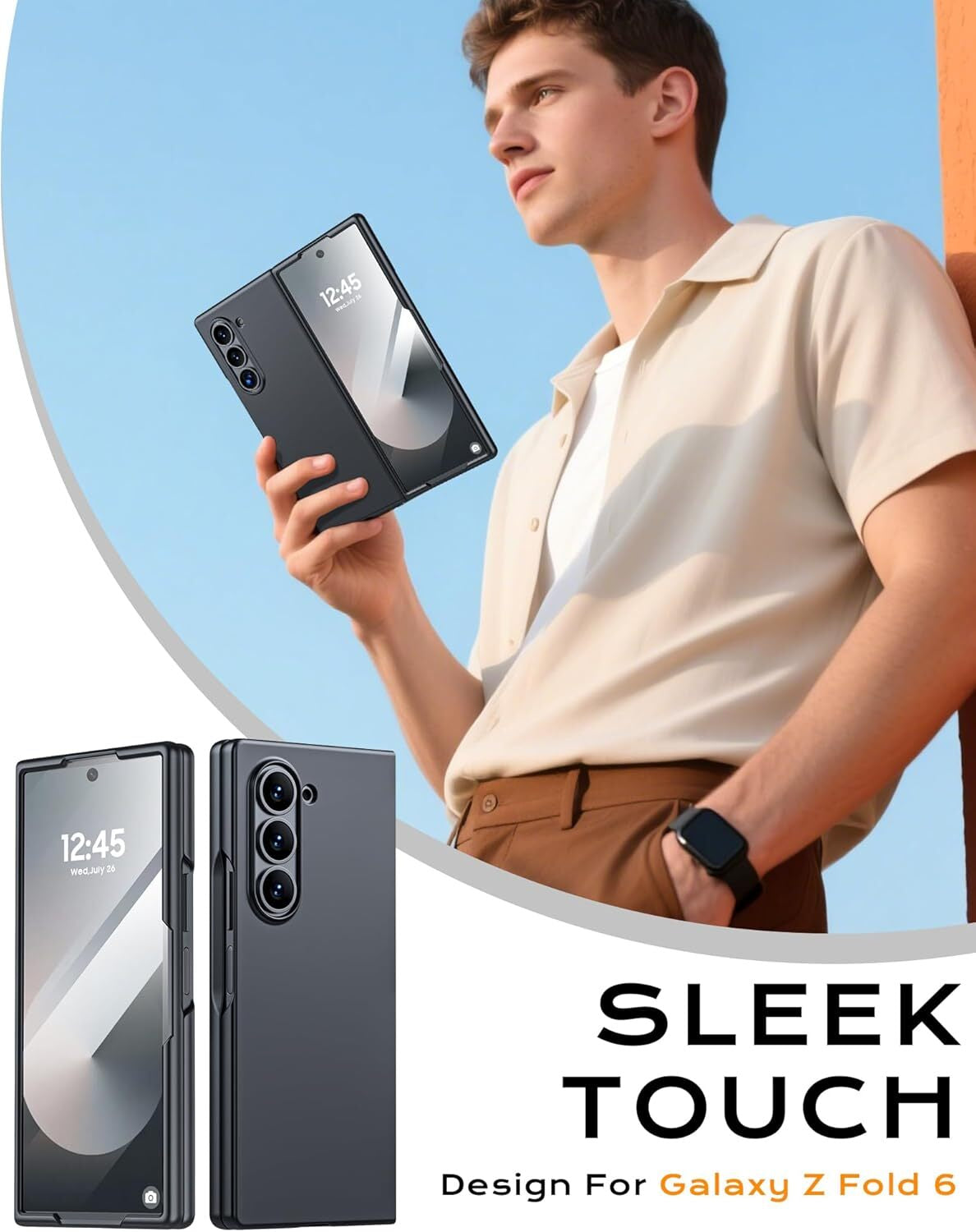 For Samsung Galaxy Z Fold 6 Case with Screen Protection, Flip Z 6 Slim HD Clearl