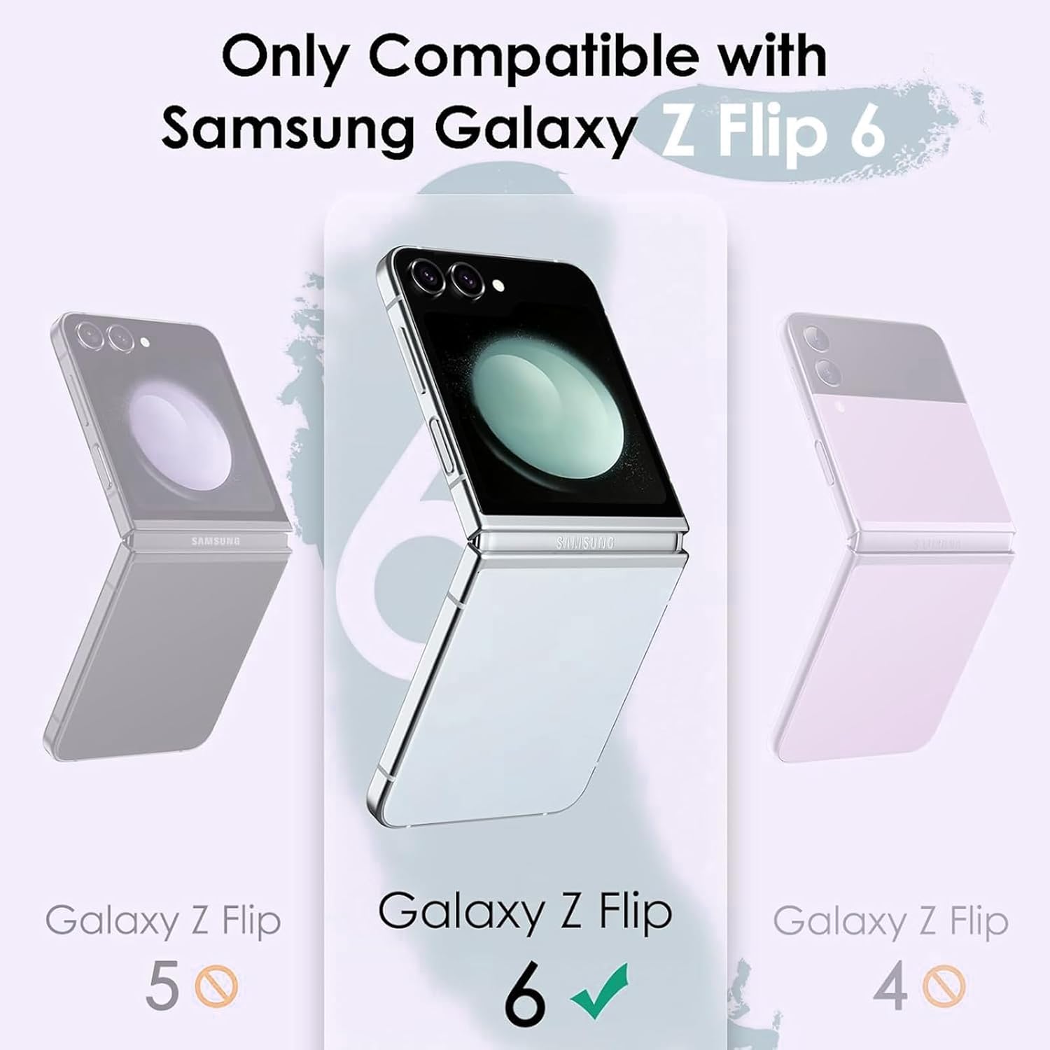 Case for Samsung Galaxy Z Flip 6,Thin Slim Hard PC Galaxy Flip z6 Phone Cover with External Screen Protector, Non-Slip Shockproof Protective Cases for Samsung Z Flip 6 5G,Purple