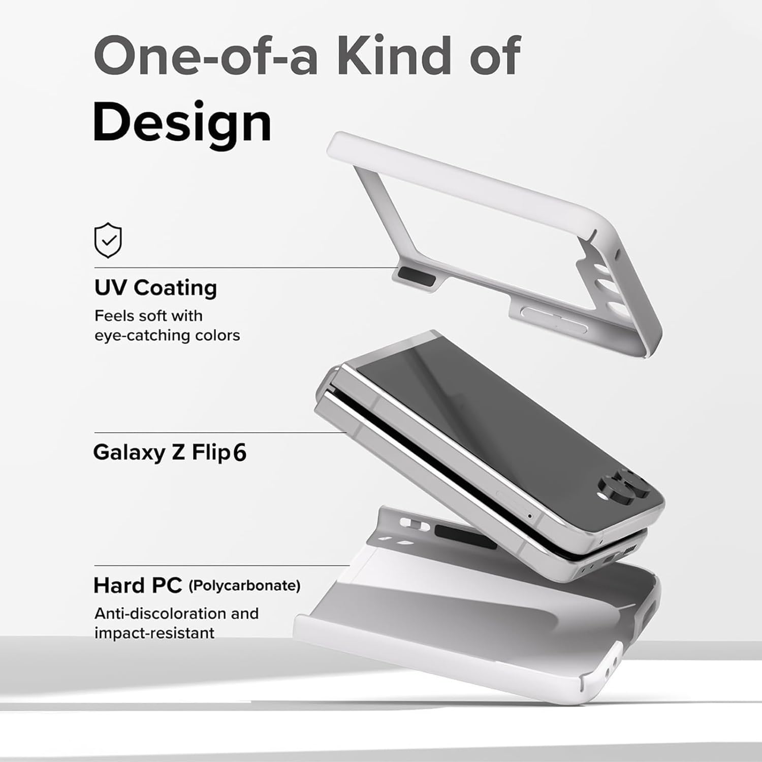 Case for Samsung Galaxy Z Flip 6,Thin Slim Hard PC Galaxy Flip z6 Phone Cover with External Screen Protector, Non-Slip Shockproof Protective Cases for Samsung Z Flip 6 5G,Purple