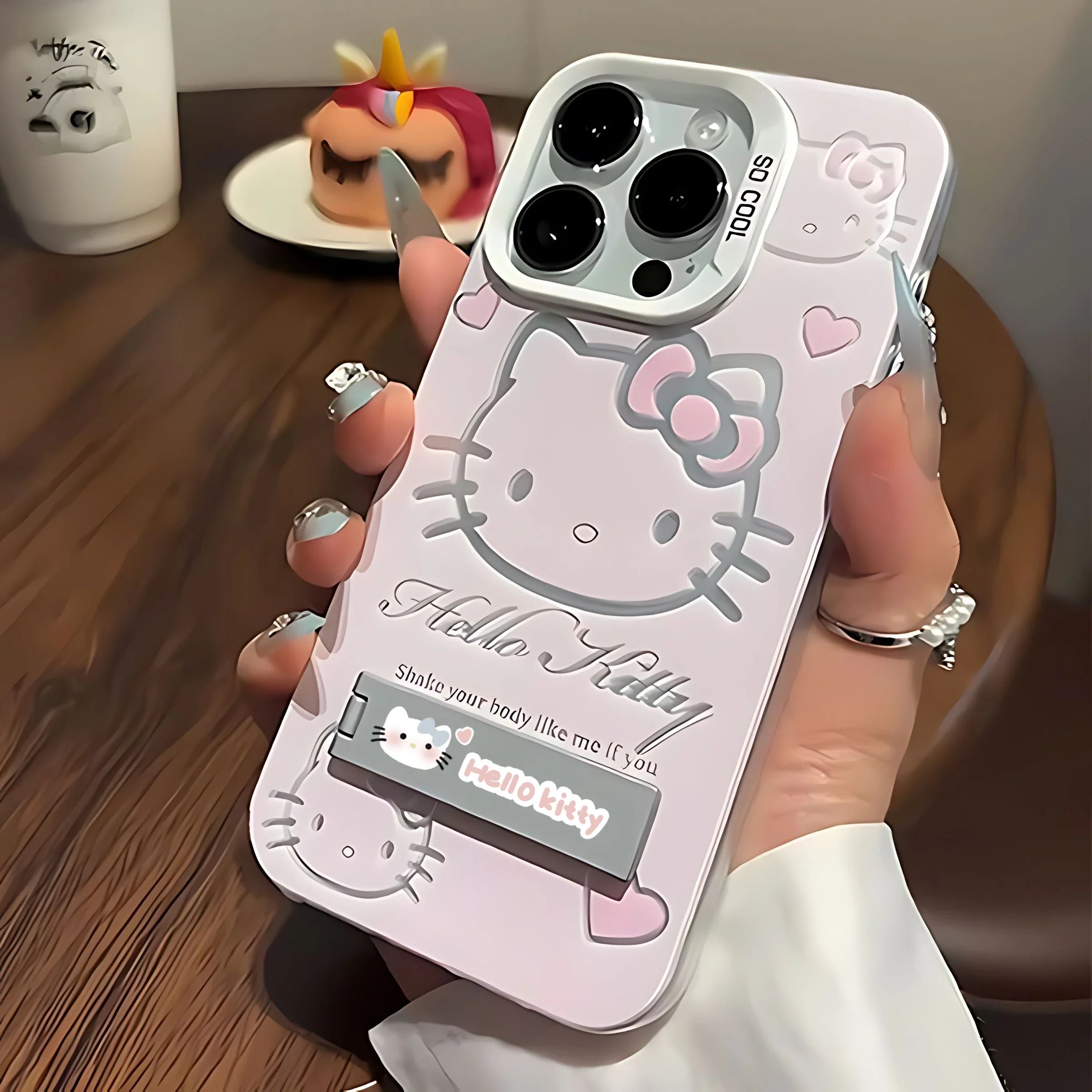 Luxury Pink Hello Kitty with Bracket Case for Samsung Galaxy S24 S23 S22 S21 S20 Note20 Ultra plus FE M31 4G 5G with Holder