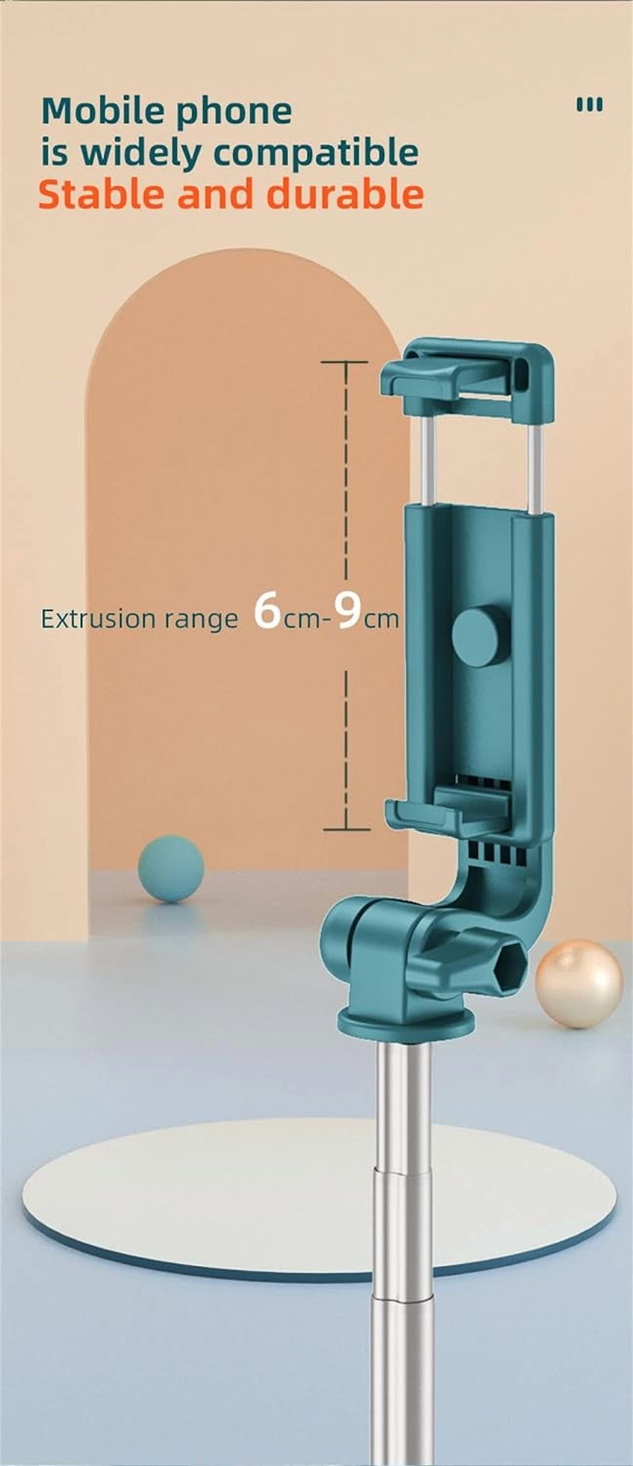 Selfie Stick Tripod,3 in 1 Extendable 360° Rotation Tripod Stand with Detachable Wireless Remote Portable Mobile Phone Holder Compatible with Iphone,Android,Samsung (White+Light)