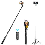 1.5m Bluetooth Wireless Selfie Stick Tripod Monopod for Smartphone GoPro Hero 11 10 9 8 7 insta360 X3 DSLR Camera-0