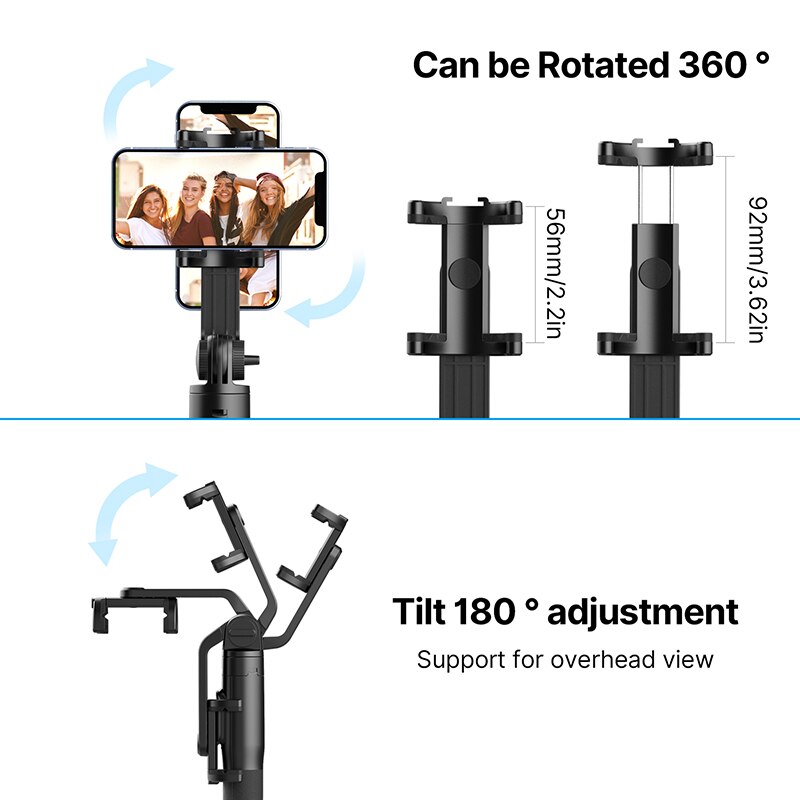 1.5m Bluetooth Wireless Selfie Stick Tripod Monopod for Smartphone GoPro Hero 11 10 9 8 7 insta360 X3 DSLR Camera-2