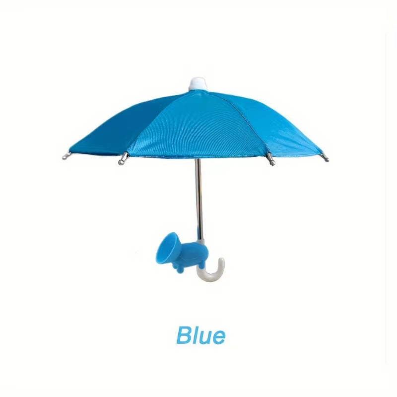Mini Umbrella for Smart Phone with Suction Cup Holder, Outdoor Anti-Glare Sunshade Cover, Anti-Reflective Screen Protector