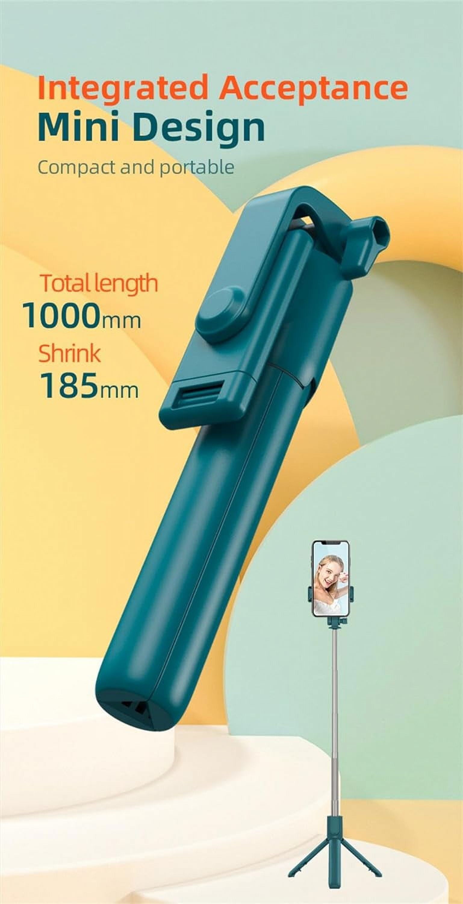 Selfie Stick Tripod,3 in 1 Extendable 360° Rotation Tripod Stand with Detachable Wireless Remote Portable Mobile Phone Holder Compatible with Iphone,Android,Samsung (White+Light)