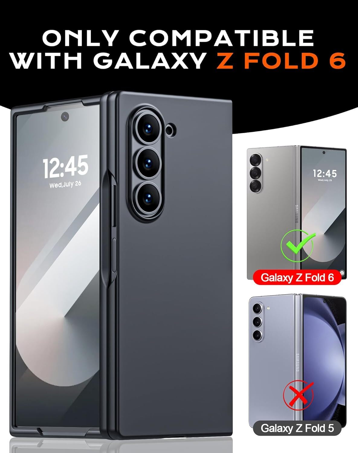 For Samsung Galaxy Z Fold 6 Case with Screen Protection, Flip Z 6 Slim HD Clearl